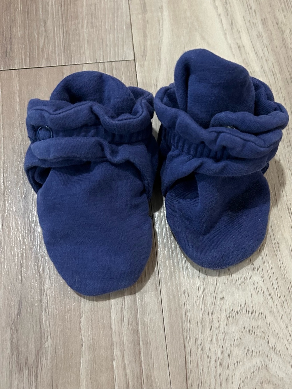 Zutano Organic Cotton Baby Booties Navy 12M Gripper Sole